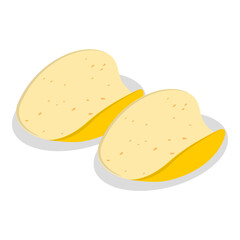 3D Isometric Flat  Set of Potatoe Products. Item 1