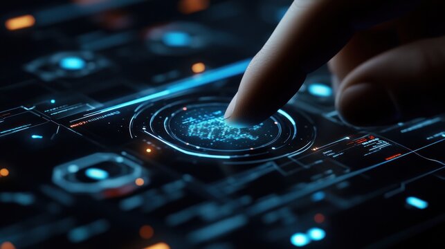 Interactive digital interface with finger touch