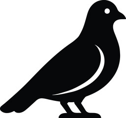 Silhouette pigeon icon simple black vector illustration
