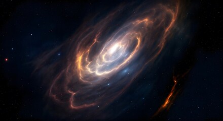 Fototapeta premium Dark cosmic nebula with glowing stars.jpg