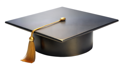 graduation cap with soft shadows and clean white background