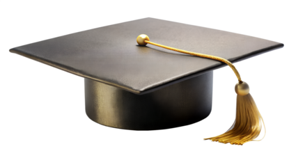 graduation cap with subtle texture and natural shadows