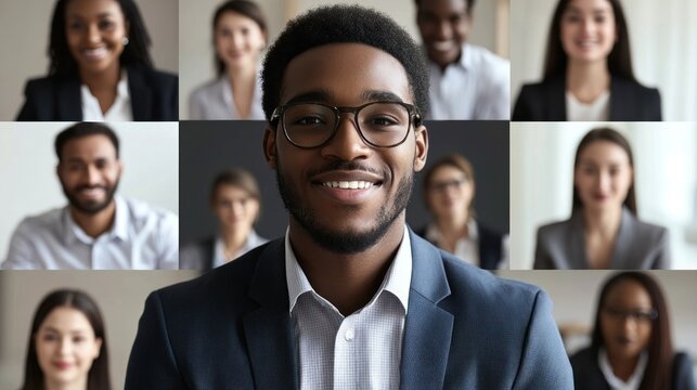 Diverse business team in virtual meeting