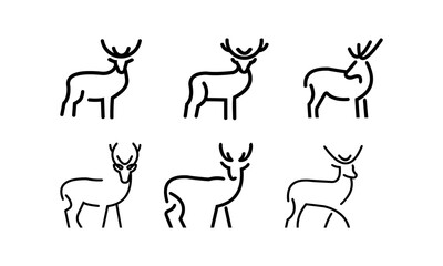 Fototapeta premium deer logo with simple and cle...