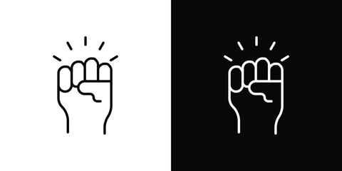 Obraz premium Rebellion icon in black. flat graphic vector icon