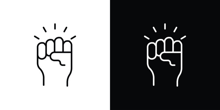 Rebellion icon in black. flat graphic vector icon