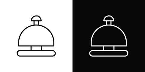 Obraz premium Reception bell icon in black. flat graphic vector icon