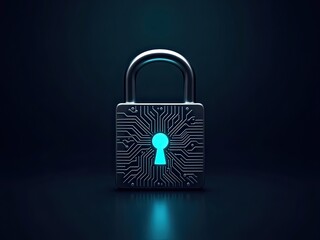 A digital padlock symbolizing cybersecurity and the protection of sensitive data in a technological context, emphasizing the importance of secure information storage and safety measures. 
