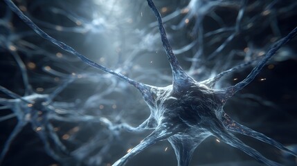 Intricate Futuristic Digital Nervous System Model Visualization Showcasing Hyper-Detailed Neural Networks in Gigapixel Quality and Cybernetic Style