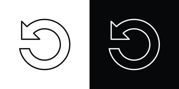 Refresh icon in black. flat graphic vector icon