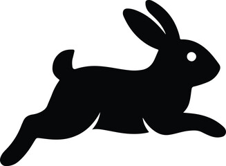 Silhouette rabbit leaping animal symbol graphic design vector illustration