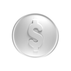 3D Dollar Coin Icon – Finance, Money, and Currency Symbol