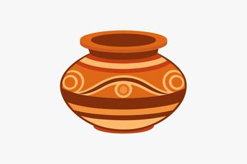 clay pot on a white background
