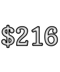 dollar sign on white background $216