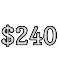 dollar sign on white background $240