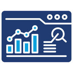 Obraz premium Data Analytics Flat Blue Icon