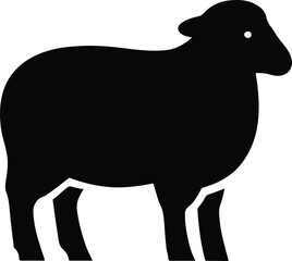 Silhouette sheep farm animal mammal livestock outline vector illustration