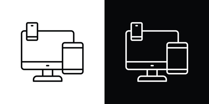 Responsive icon in black. flat graphic vector icon