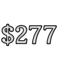 dollar sign on white background $277