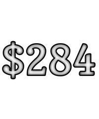 dollar sign on white background $284
