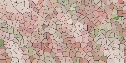 Abstract mosaic pattern featuring a network of irregularly shaped polygons in soft earth tones and subtle hints of green creating a textured decorative background design.