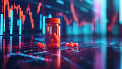 Pharmaceutical product on a financial background