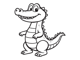 Crocodile Simple Black Line Design