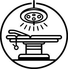 Operating table. Surgery room sign design vector ilustration. sign, symbol, vector, art