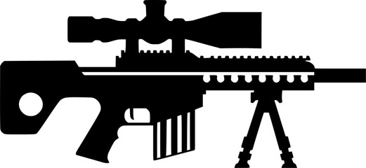 Gun Weapon sniper rifle symbol vector ilustration. sign, symbol, vector, art