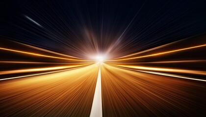 fast road night gold lights speed abstract