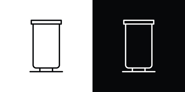 Roll up banners icon in black. flat graphic vector icon