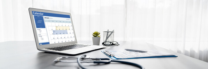 Calendar on computer software application for schedule planning for personal organizer and online...