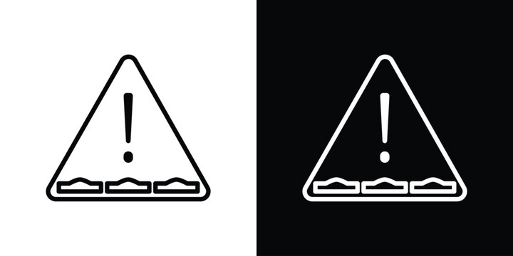 rough road icon in black. flat graphic vector icon