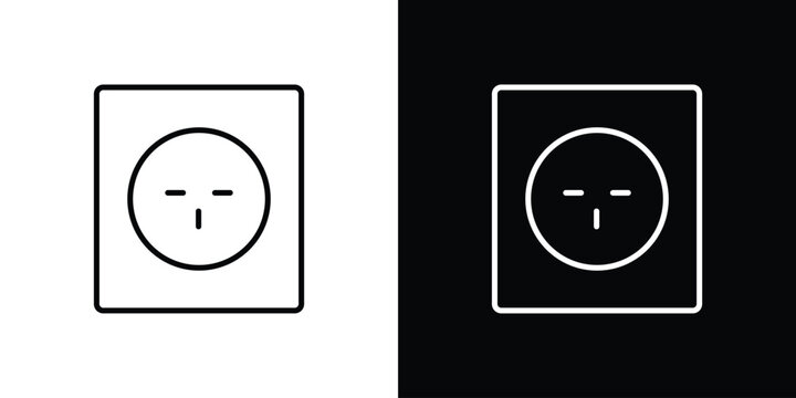 Round socket icon in black. flat graphic vector icon