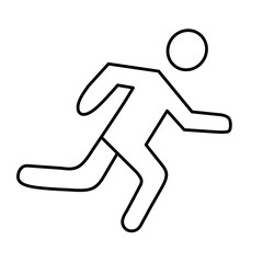 Simple line icon of a running figure. Basic representation of motion, exercise, and sports activities. Versatile for various design needs