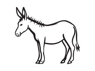Donkey Animal Outline Drawing