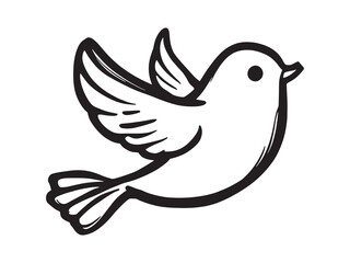 Dove Bird Line Art Illustration