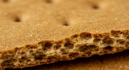 Close-up Macro Shot of Graham Cracker Texture