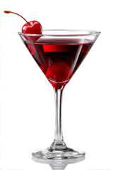 Red cocktail with cherry garnish in elegant martini glass, vibrant and refreshing drink for celebration or party
