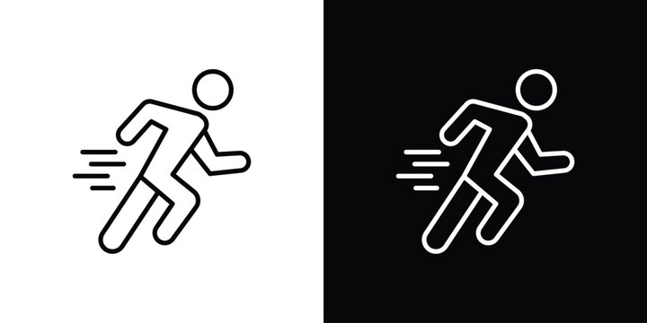Running icon in black. flat graphic vector icon