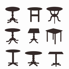 Table silhouettes furniture home object design