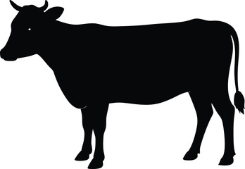 cow  black silhouette vector,cow  icon vector styel