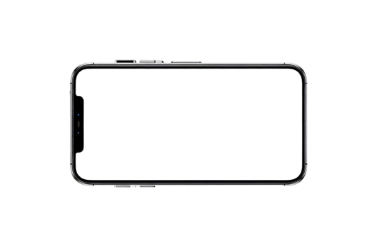 A clean isolated smartphone mockup on a black background perfect for showcasing app designs or product presentations.