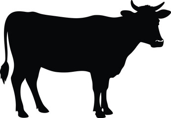 cow  black silhouette vector,cow  icon vector styel