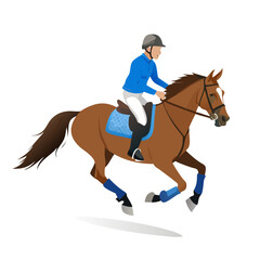 Equestrian Rider on Galloping Horse Vector – Horseback Riding Illustration for Sports, Racing, Horse Events, Logos, Training Posters, and Outdoor Themes