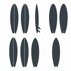 Surfboard shapes various views surfing sport