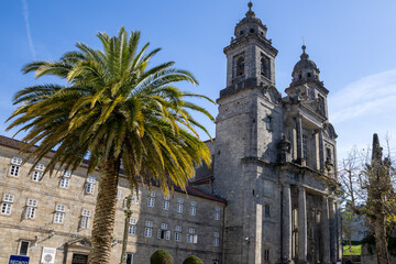Obraz premium San Francisco Convent, Santiago de Compostela, Galicia. A heritage site turned hotel next to the famous cathedral and museum.