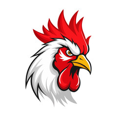 Angry Rooster Head Vector – Bold Chicken Mascot Illustration for Logos, Farm Designs, T-Shirts, Stickers, Sports Teams, and Agricultural Branding