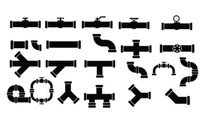 set of pipeline water, oil and gas design vector icon template