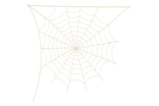 Realistic spiderweb hanging with transparent background, perfect for halloween projects and spooky designs - Powered by Adobe